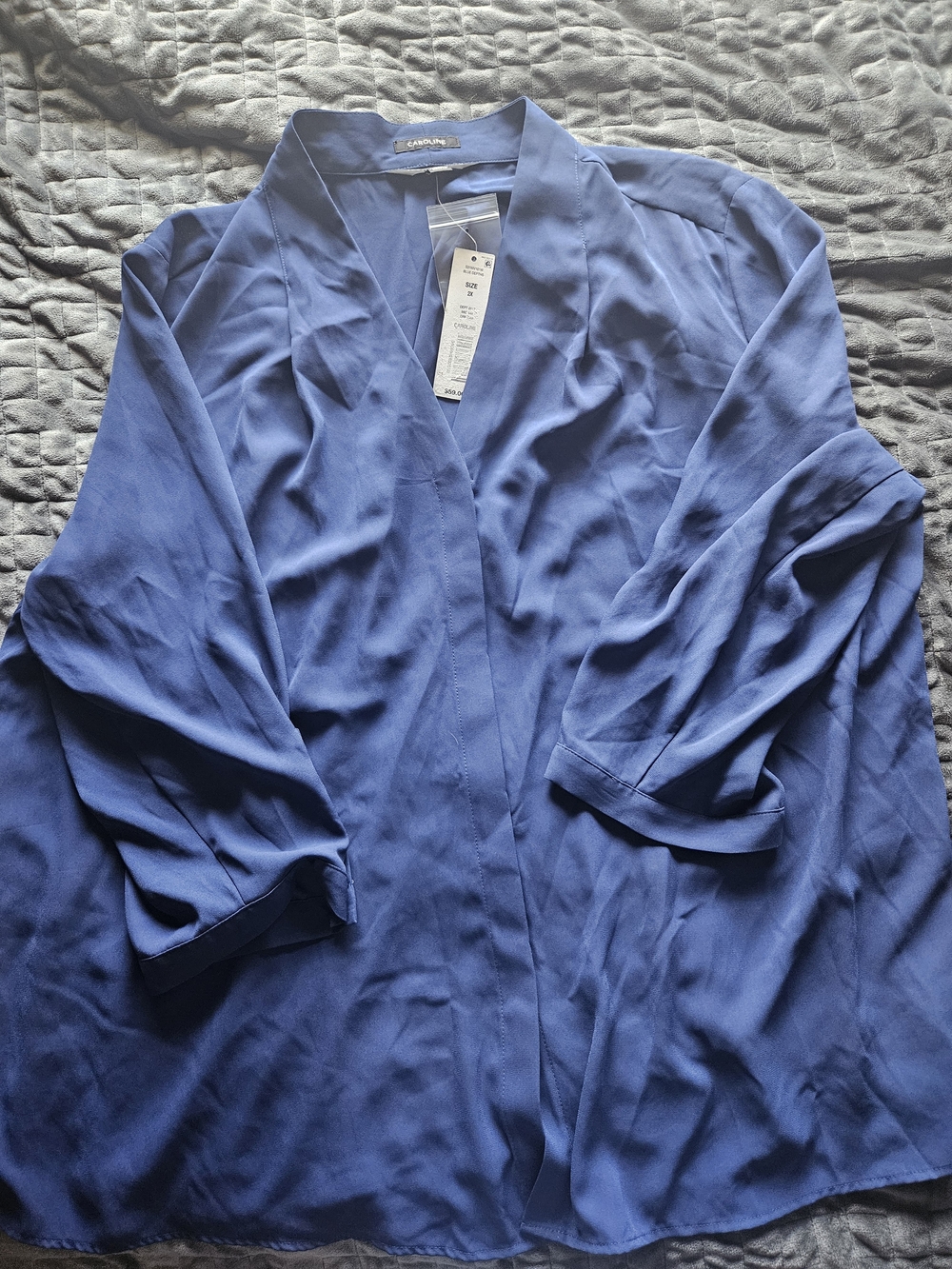 Investments Blue Open-Front Lightweight Blouse